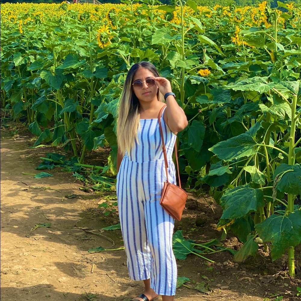 White stripped jumpsuit
